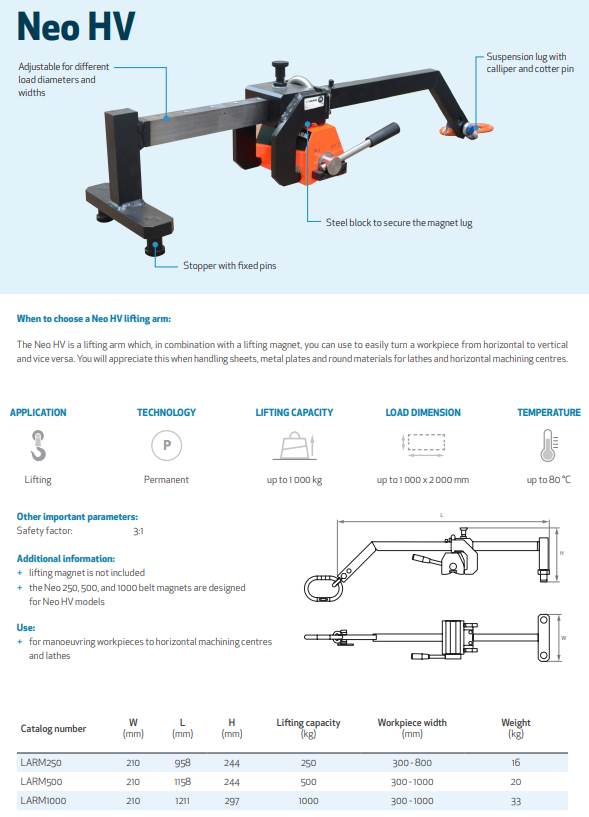 Lyftarm Neo HV-500 / Maxlast: 500 kg - 2