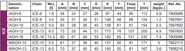 Säkerhetskrok RUD ICE IMAGH-13 med gaffelkoppling för containerhakar Klass 12 / Maxlast: 8 Ton - 3