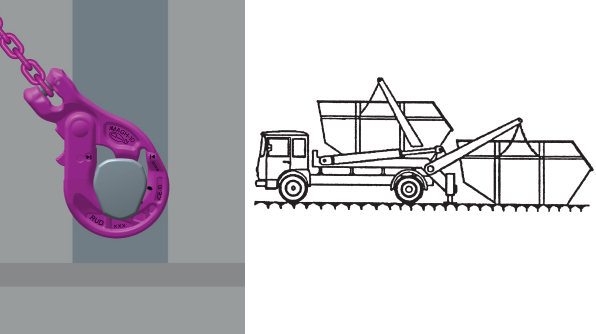 Säkerhetskrok RUD ICE IMAGH-13 med gaffelkoppling för containerhakar Klass 12 / Maxlast: 8 Ton - 2
