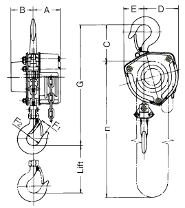 Snabblyftblock Nitchi H-50 1600 kg / lyfthöjd: 3 meter - 2