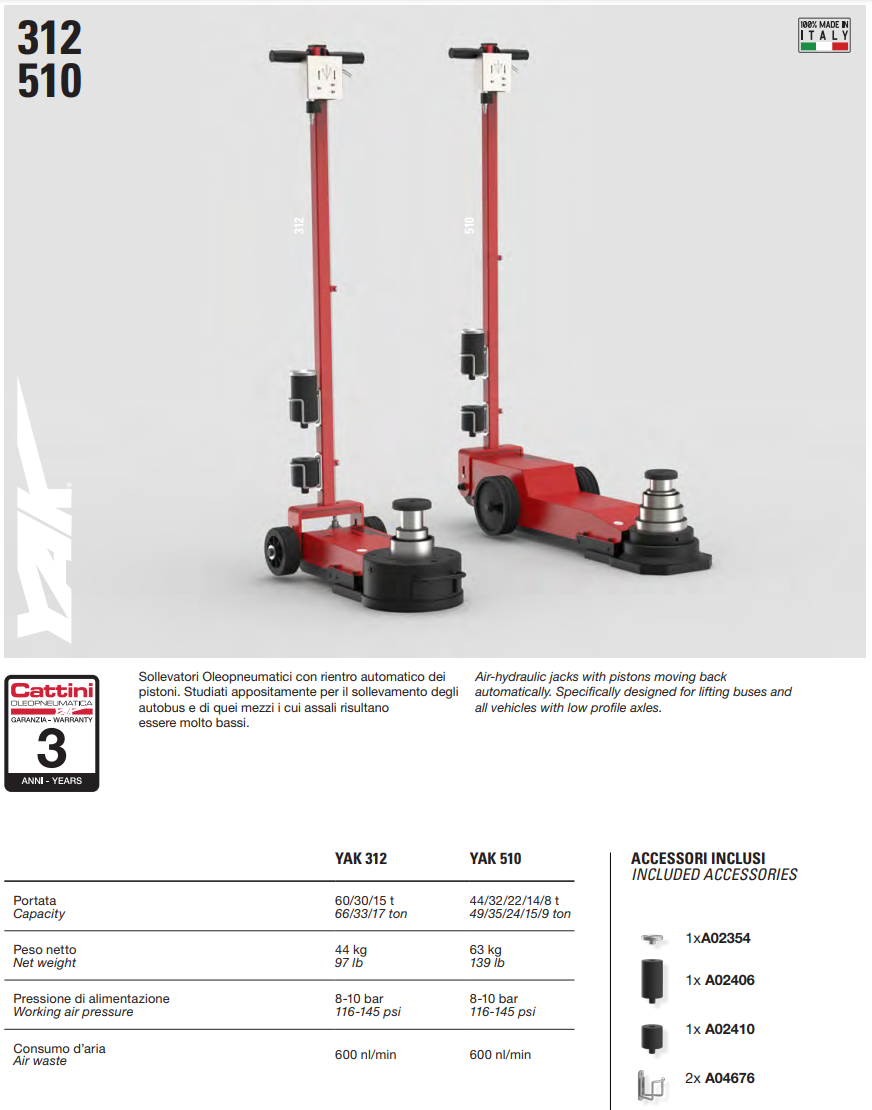 Luftdomkraft YAK 312 / Maxlast: 60/30/15 ton - 2