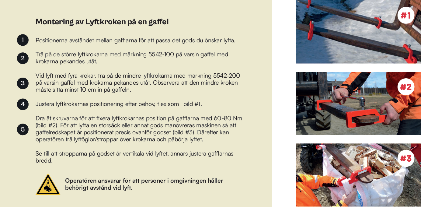 Gaffelkroksset (4 st) , Maxlast: 4x1000 kg - 3
