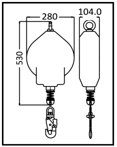 Lastsäkringsblock Kratos, ATEX Zone 1 klassat med stållina längd: 20 meter / Maxlast: 500 kg - 2