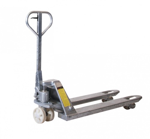 Galvaniserad pallyftare Silverstone, Maxlast: 2000 kg / 1150 mm, dubbel nylonhjul