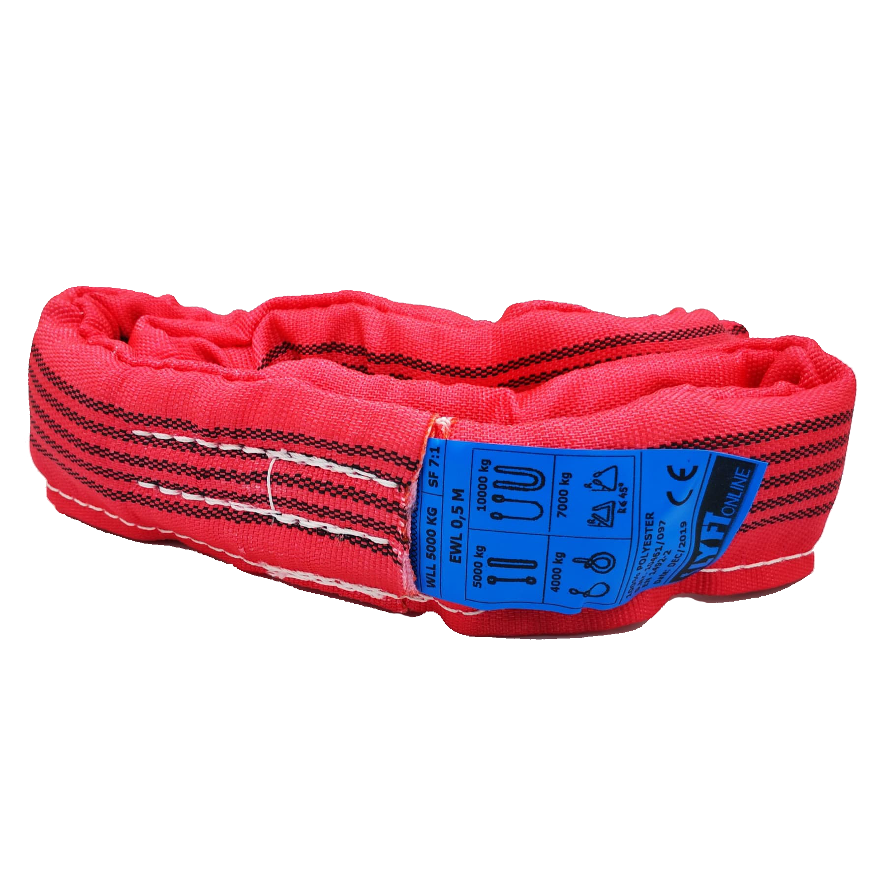 Rundsling Tubsling Röd 5 Ton / 0,5 m Effektiv längd