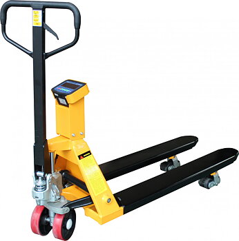 Pallyftare med våg Silverstone, Maxlast: 2000 kg / 1150 mm, dubbel PU-hjul