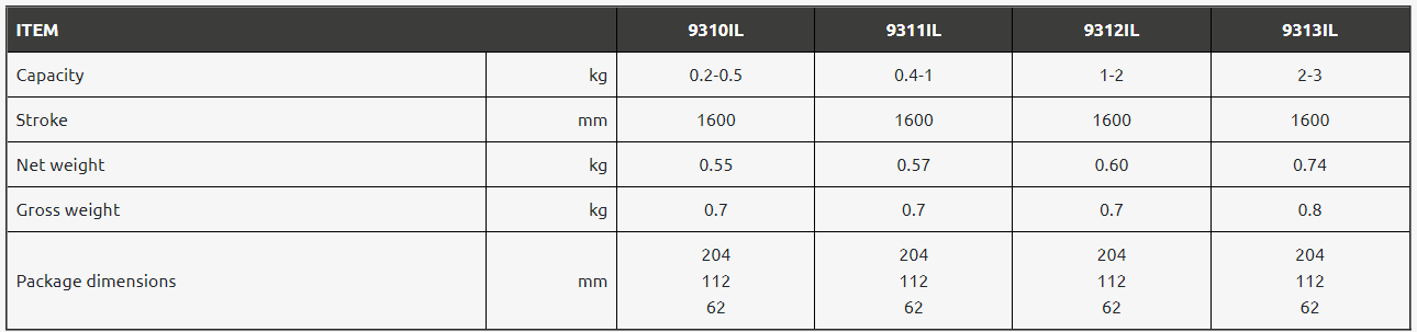 Balansblock Tecna 9310IL med fjäderretur för livsmedelsindustrin / 0,2-0,5 kg - 2