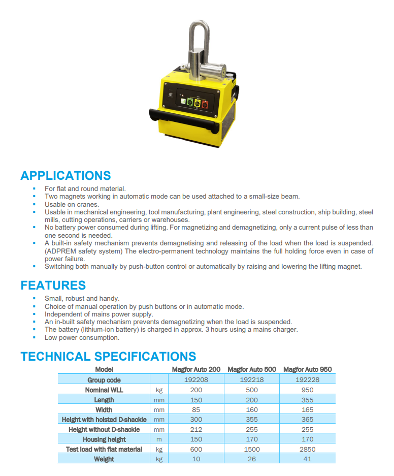 Lyftmagnet Magfor Auto 200 / Maxlast: 200 kg - 3