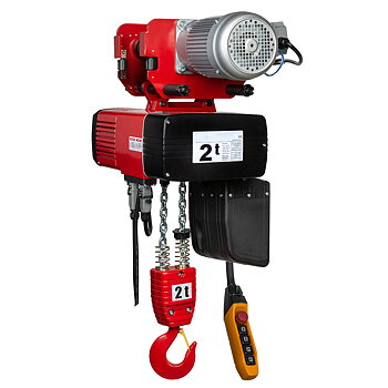 Kättingtelfer DED med elektriskt åkverk, Maxlast: 2000 kg / Lyfthöjd: 3 m / Lyfthastigheter: 4/1 m/min / Balkbredd: 74-300 mm