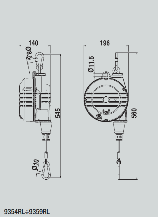 Balansblock Tecna 9356RL nollgravitation för livsmedelsindustrin / Maxlast: 10-14 kg - 3