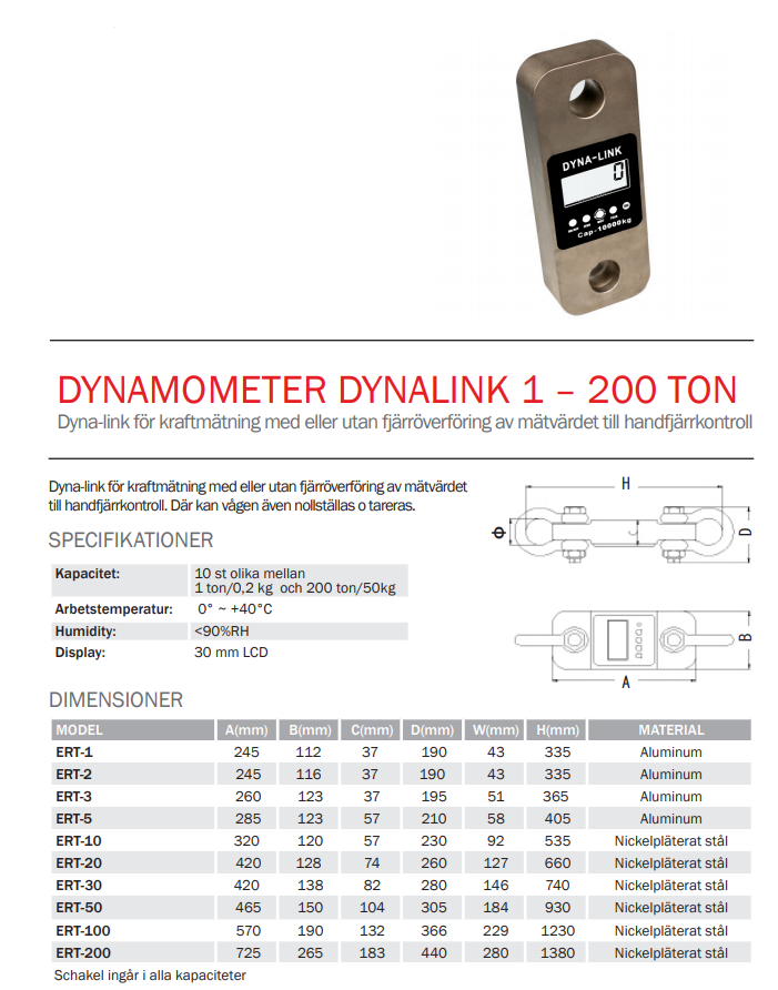 Kranvåg Dynalink Dynamometer / Maxlast: 10 Ton (Inkl. 2 st schacklar) - 3