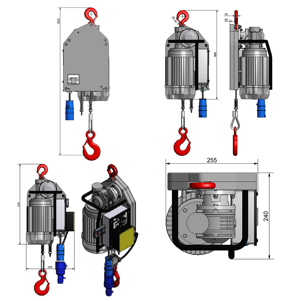 Lyftvinsch 300 med radiostyrning 230V / Maxlast: 300 kg - 3