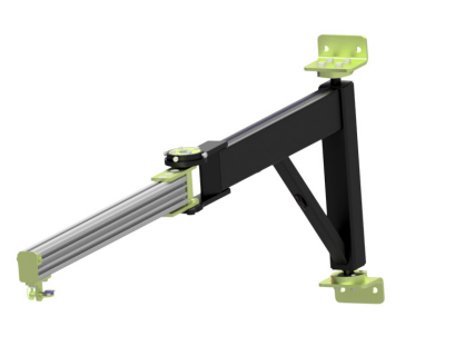 Vikarmskran i stål/aluminium maxlast: 100 kg, längd: 2 meter (1+1 m)