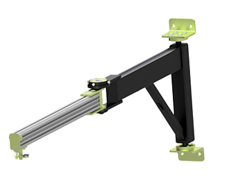 Vikarmskran i stål/aluminium maxlast: 100 kg, längd: 2 meter (1+1 m)