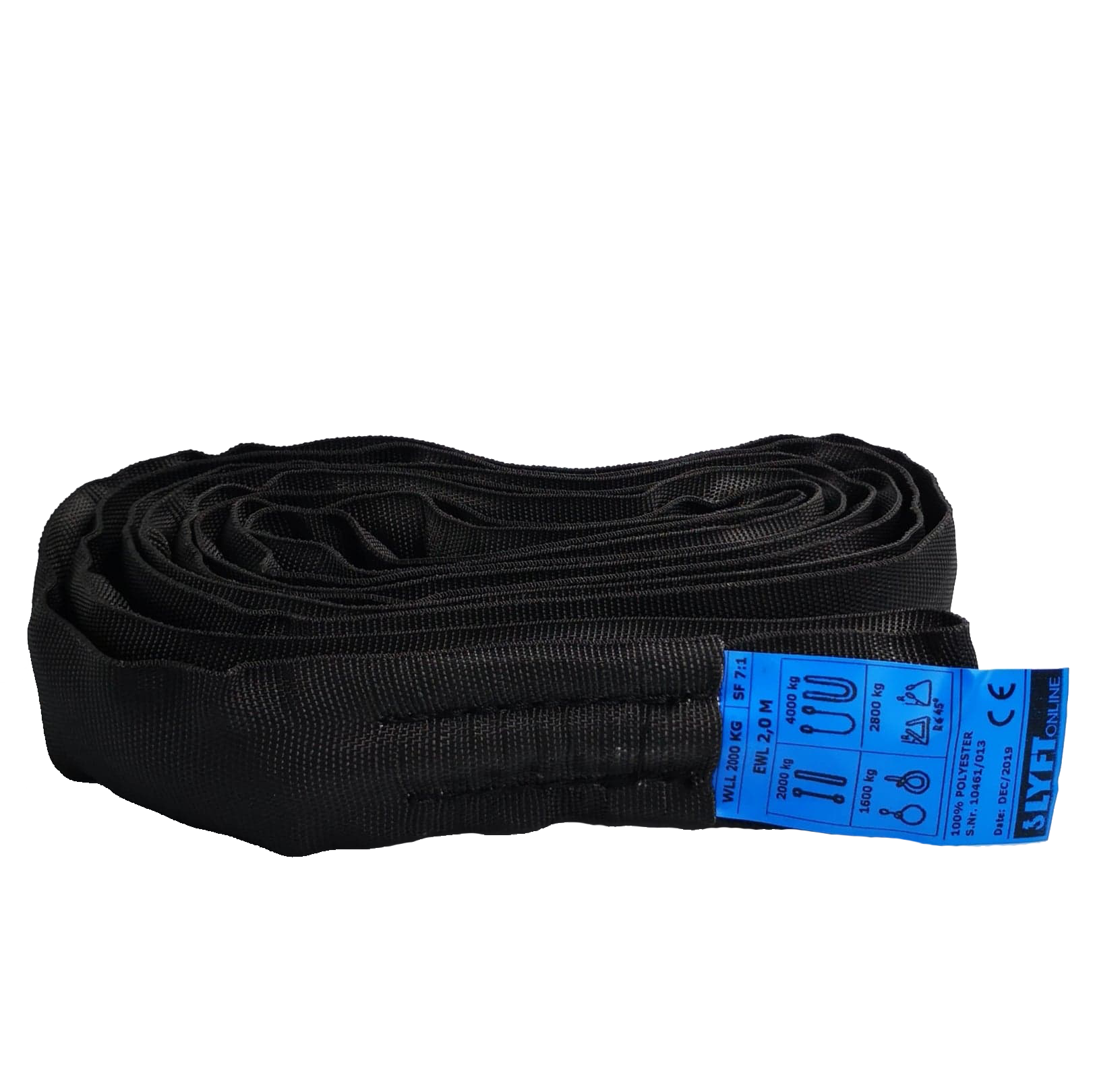 Rundsling svart 1 Ton / 1 meter effektiv längd