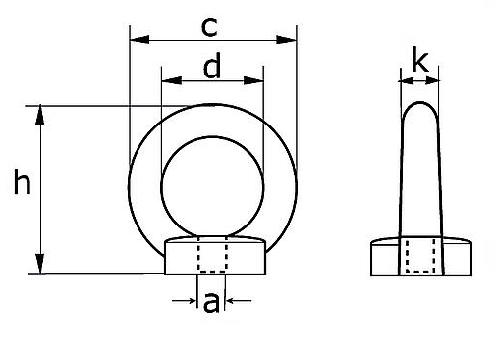 Lyftöglemutter DIN 582 / M12 Maxlast: 0,34 Ton - 3