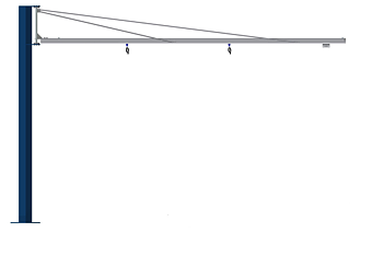 Pelarsvängkran aluminium 100 kg / 4 m armlängd