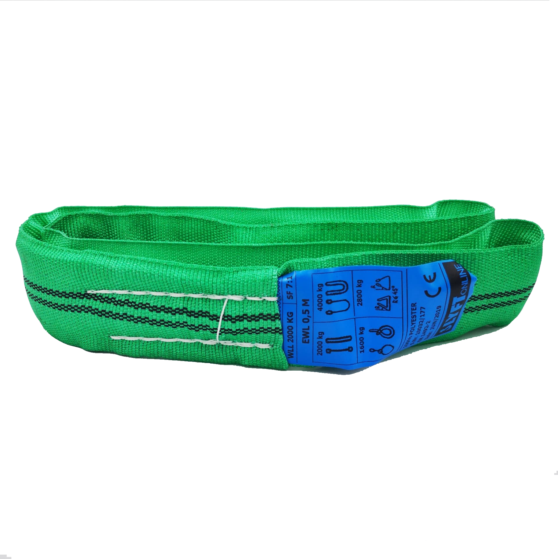 Rundsling Tubsling Grön 2 Ton / 4 m Effektiv längd