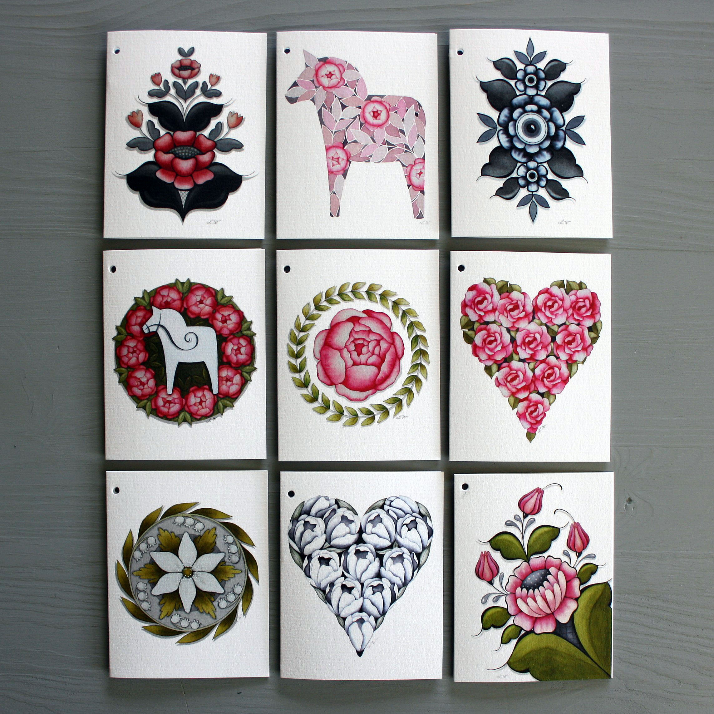 Paketkort "rosa blandning"