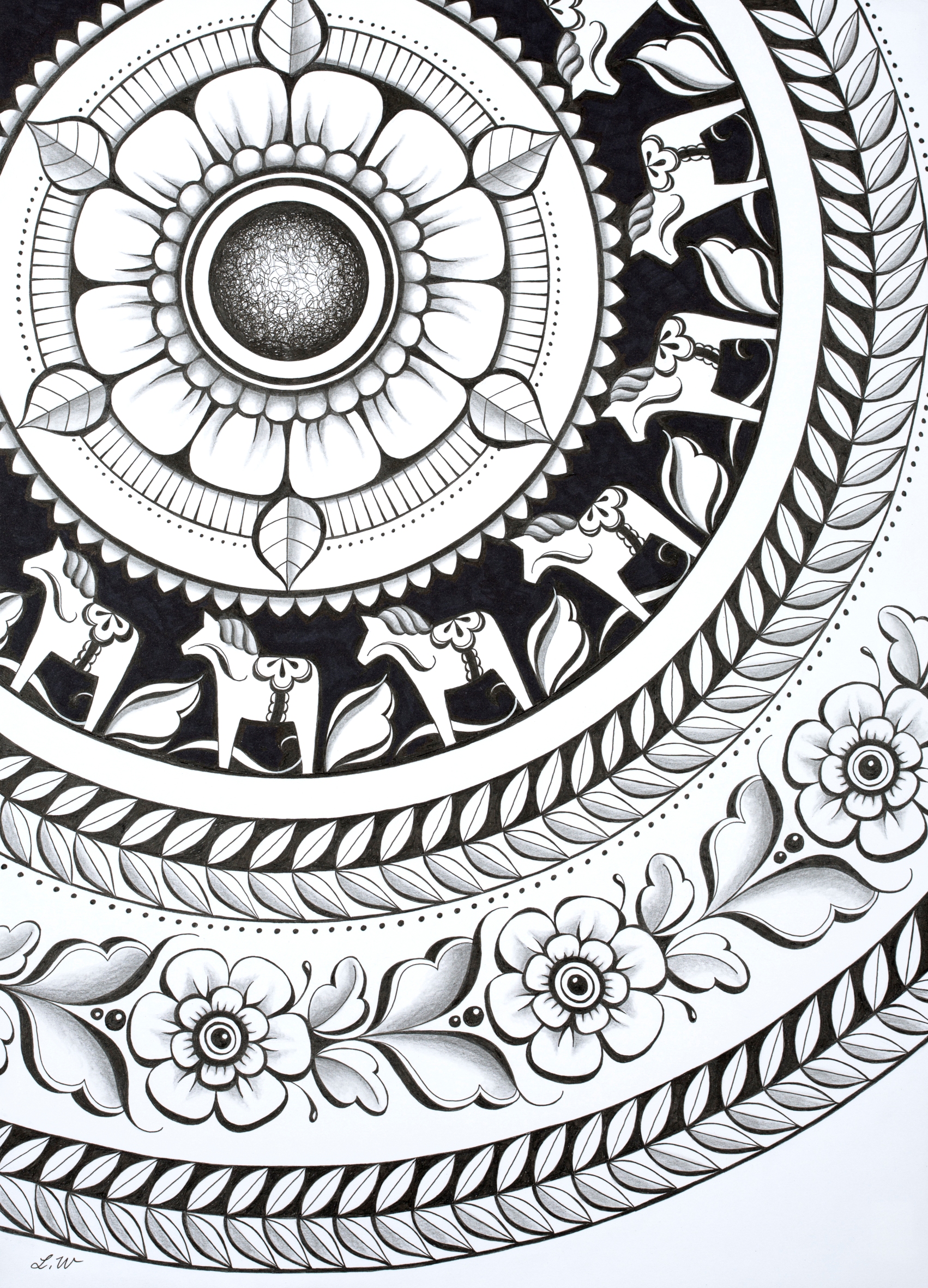 Poster "Kurbits Mandala" a3