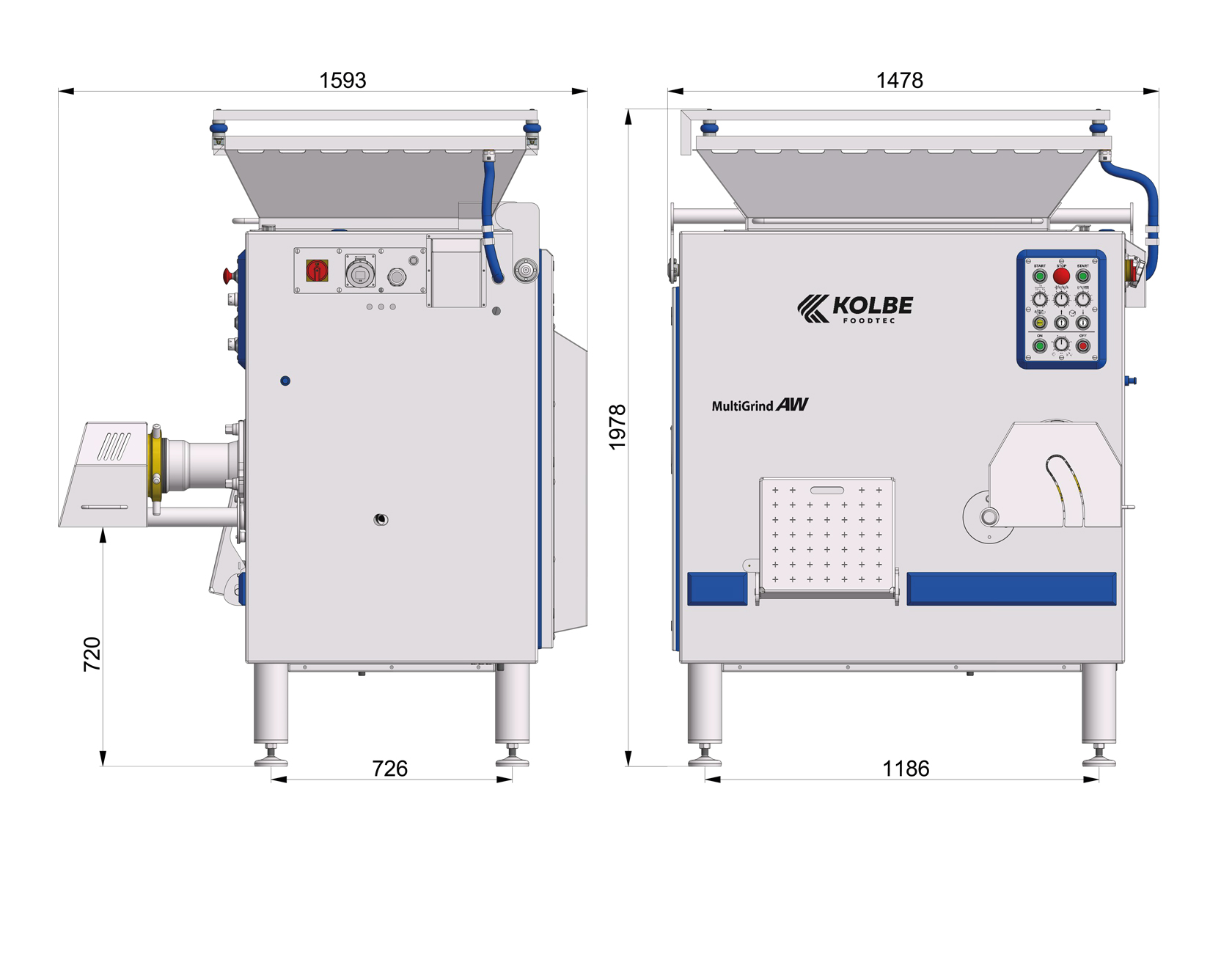 Vinkelkvarn Kolbe AW130-240 (3000kg/h) - 8