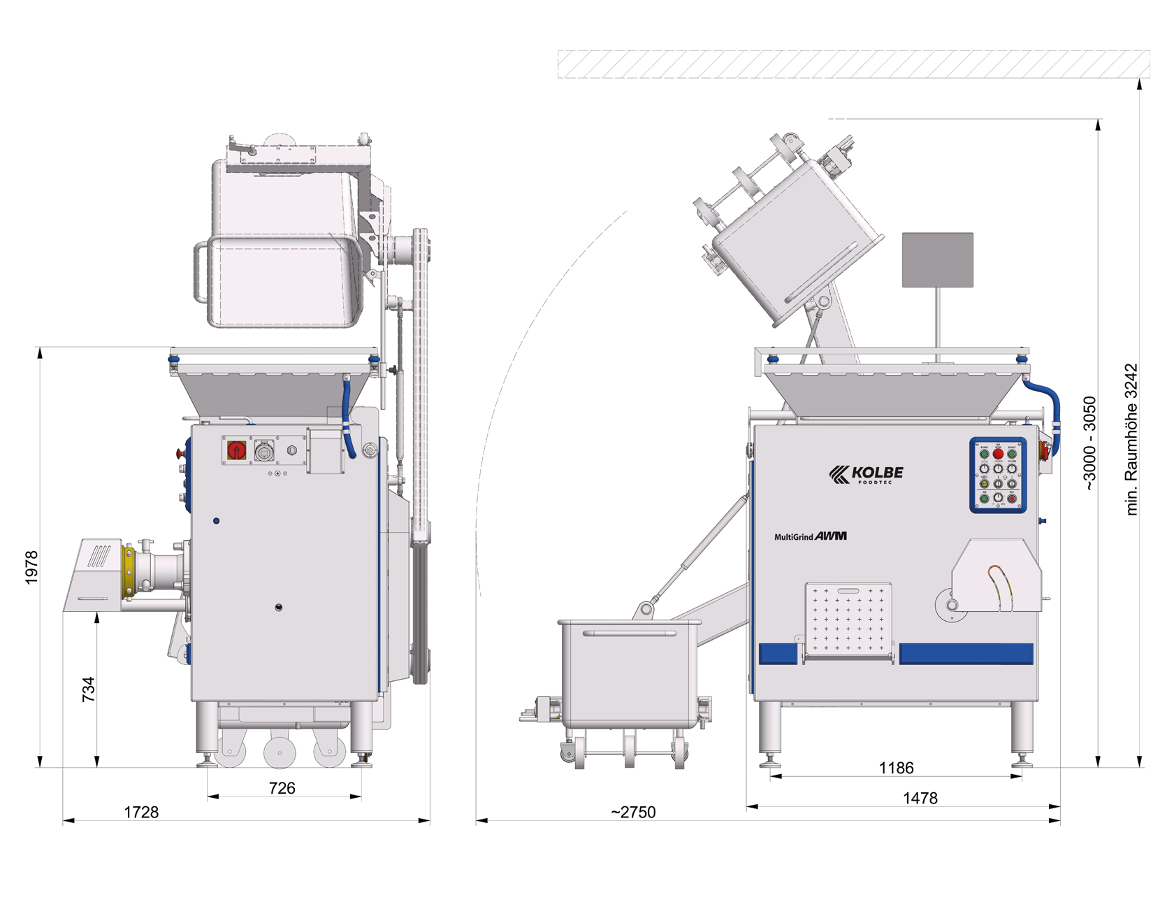 Vinkelkvarn Kolbe AW160-240 (4000kg/h) - 8