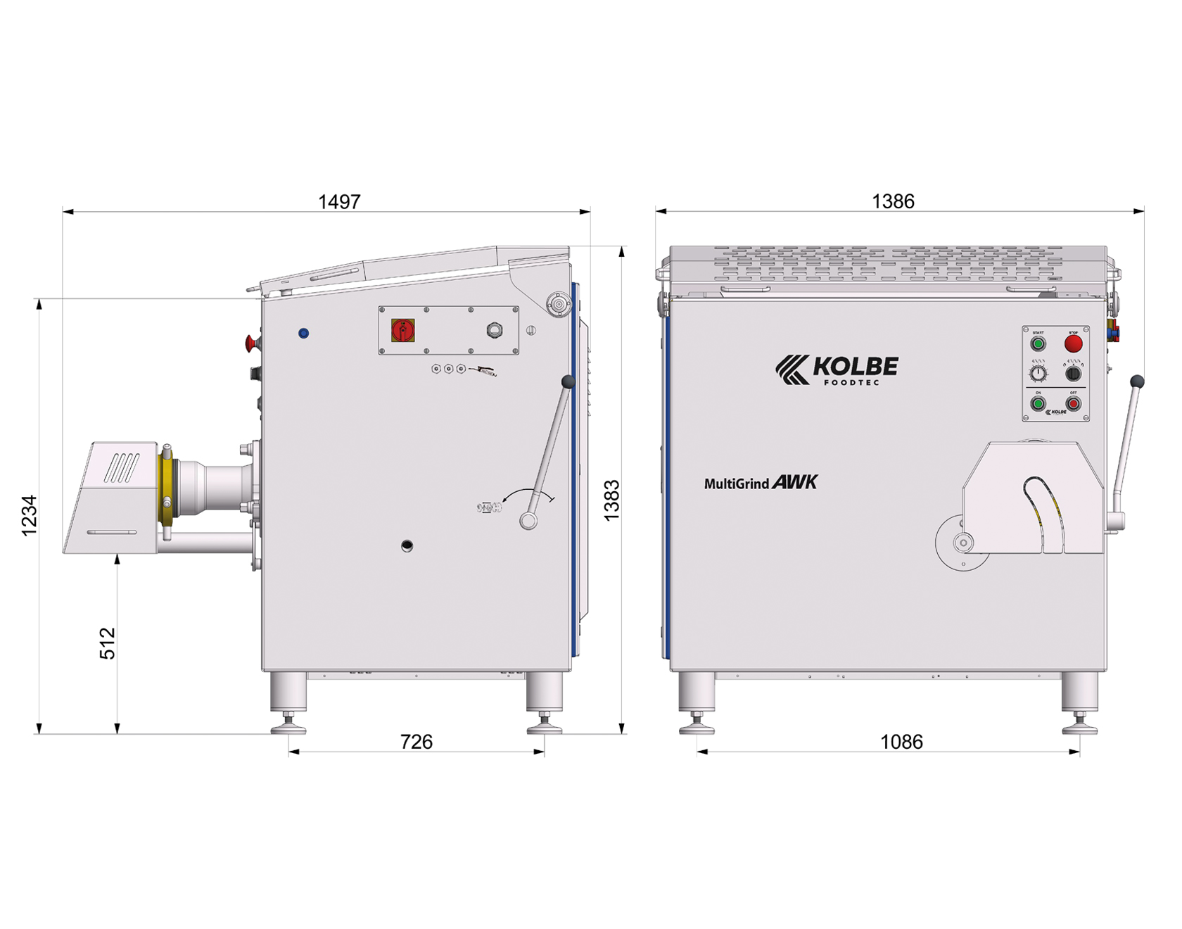 Vinkelkvarn Kolbe AWK130-160 (2500kg/h) - 5