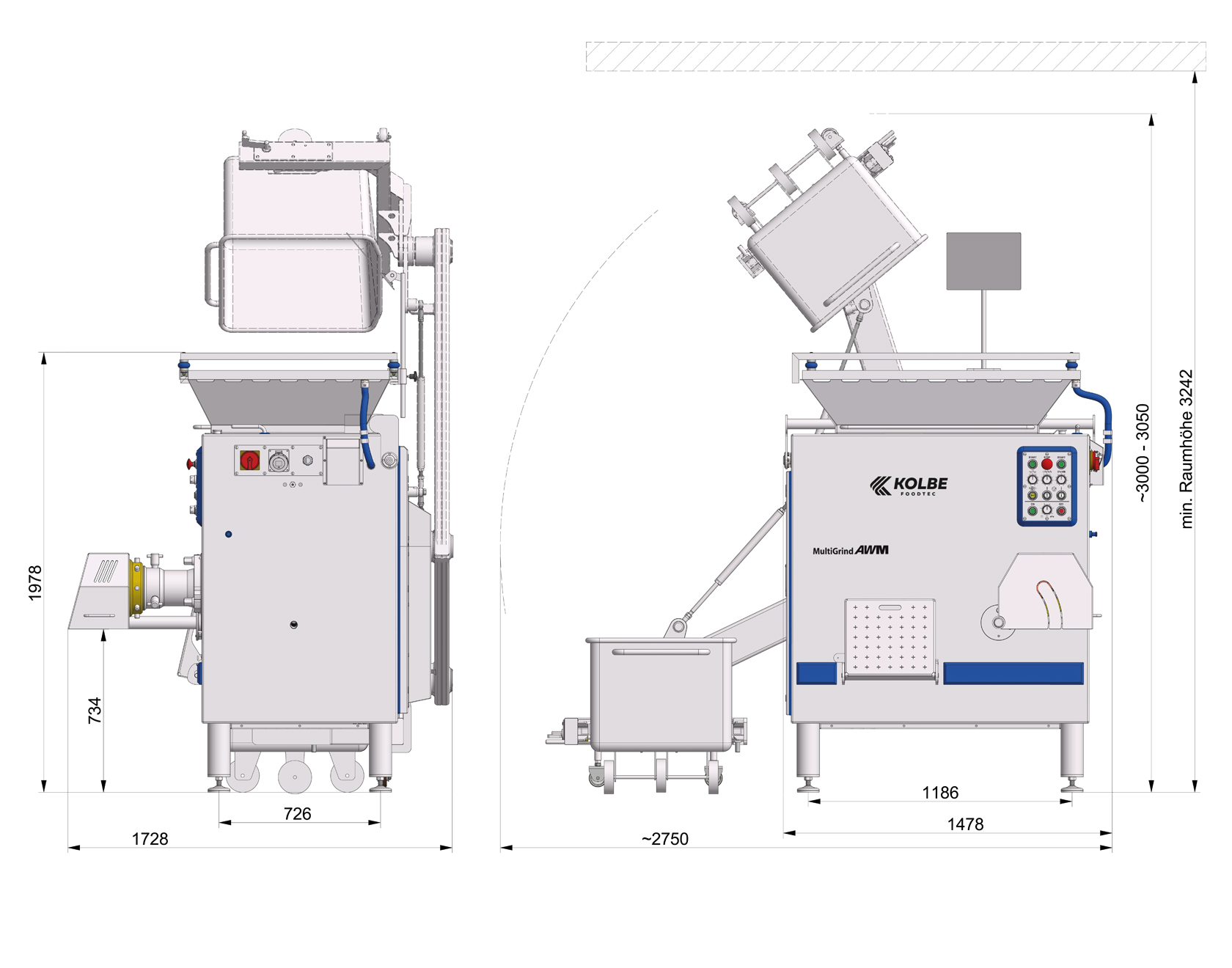Vinkelkvarn Kolbe AWM160-240 (4000kg/h) - 7
