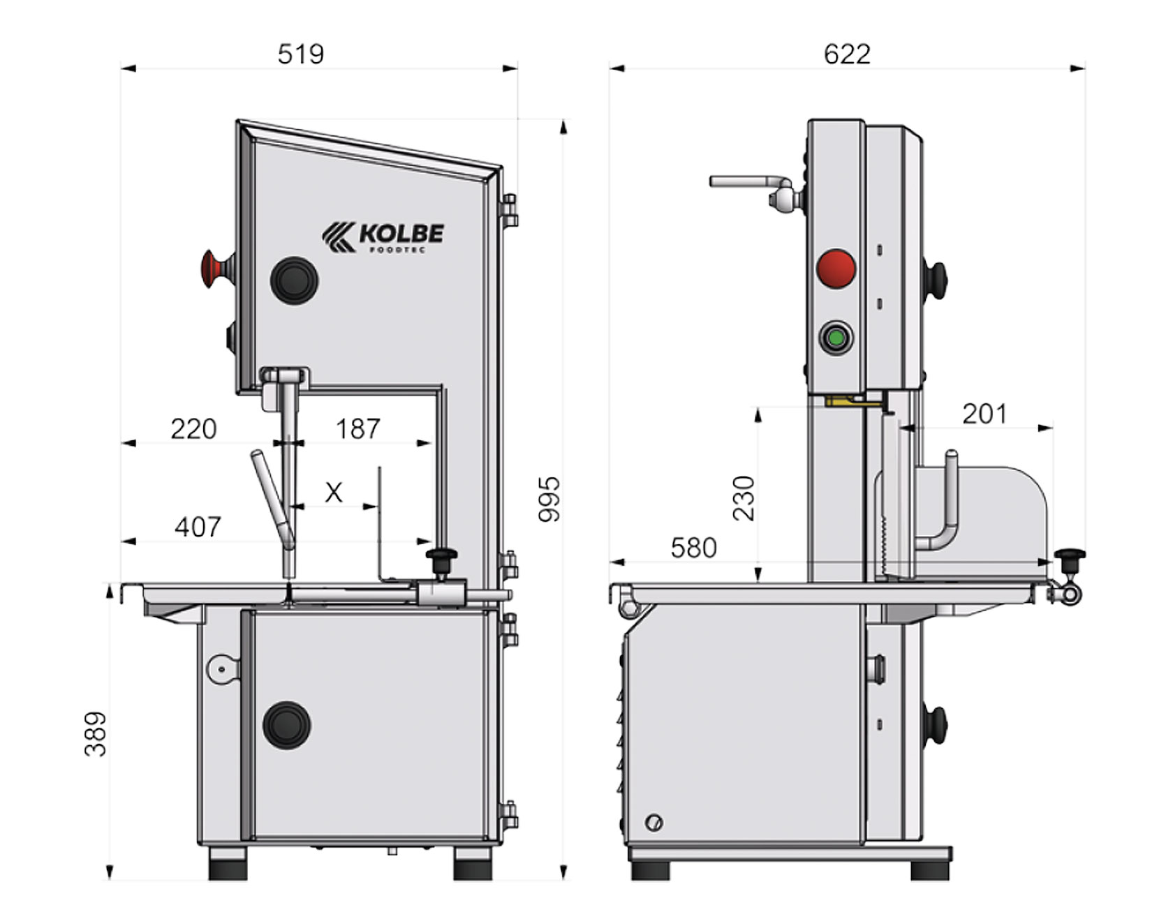 Köttbandsåg Kolbe K220 - 4