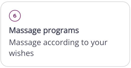 6 forskjellige massasjeprogrammer for pressoterapi