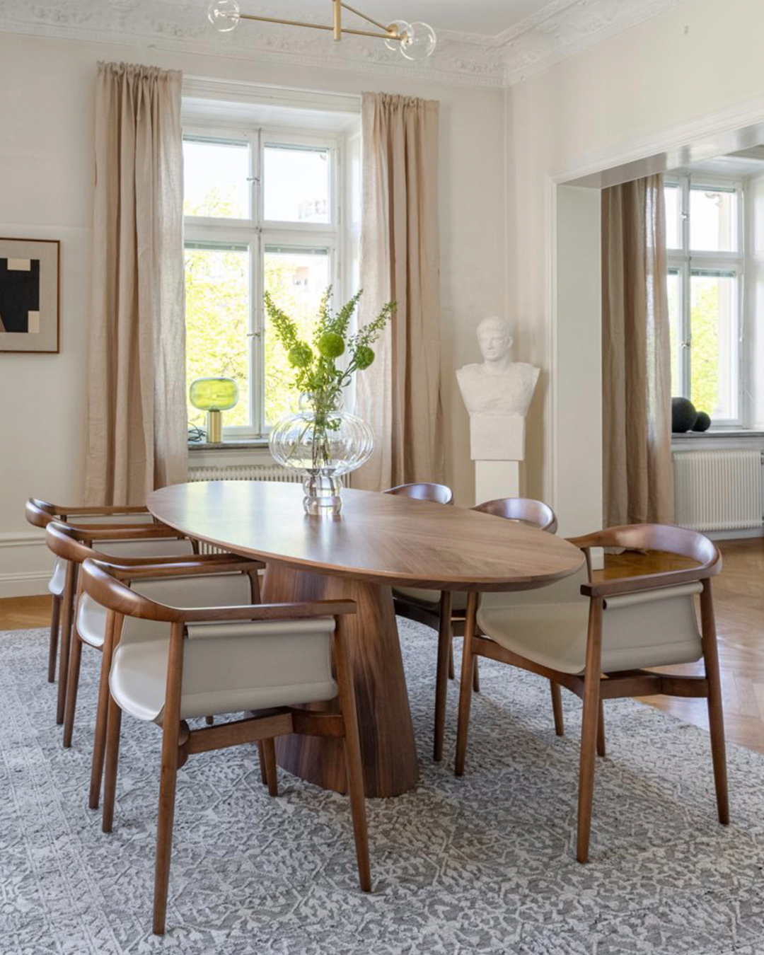 Matstol i valnötsfinish/beige - 19