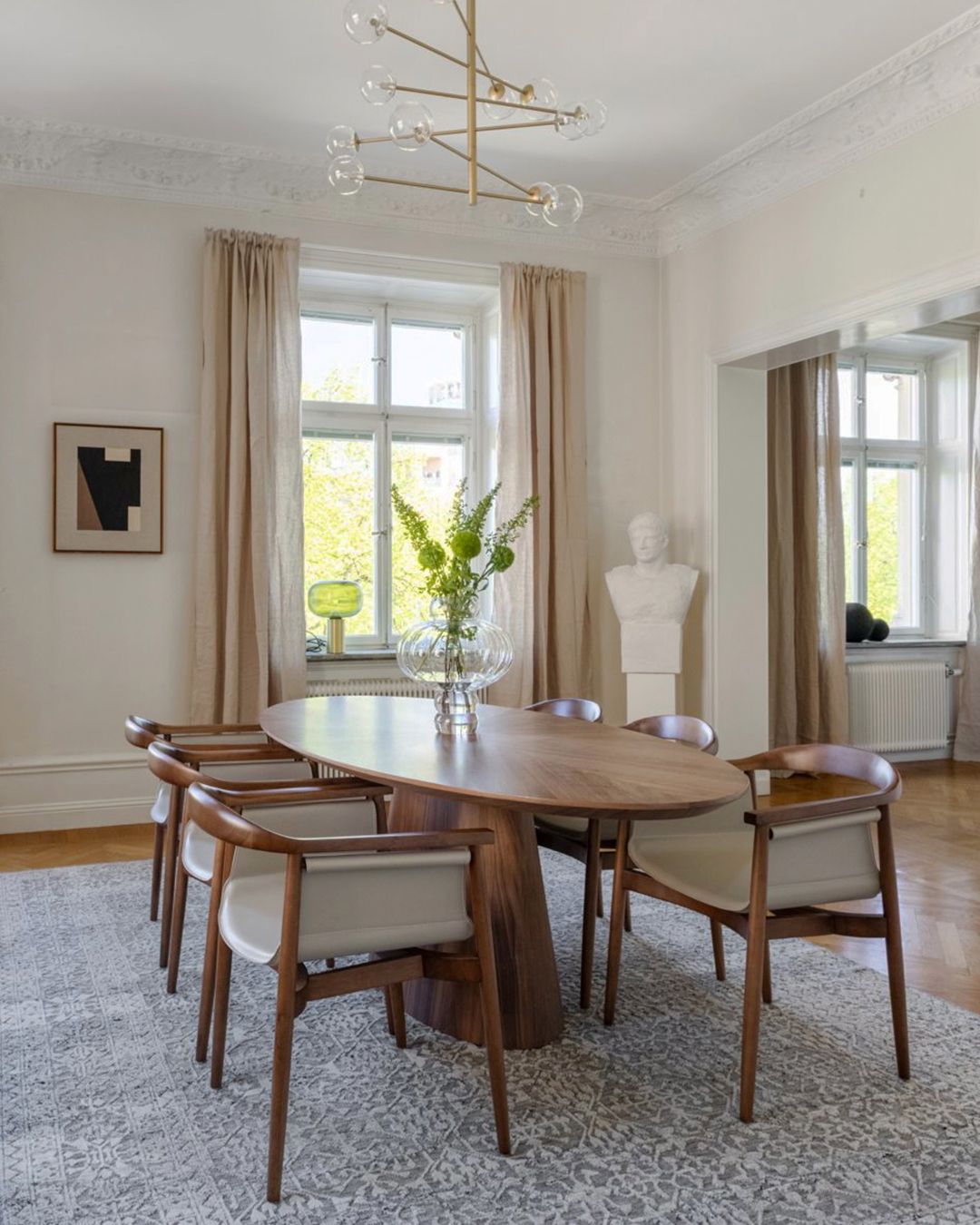 Matstol i valnötsfinish/beige - 20