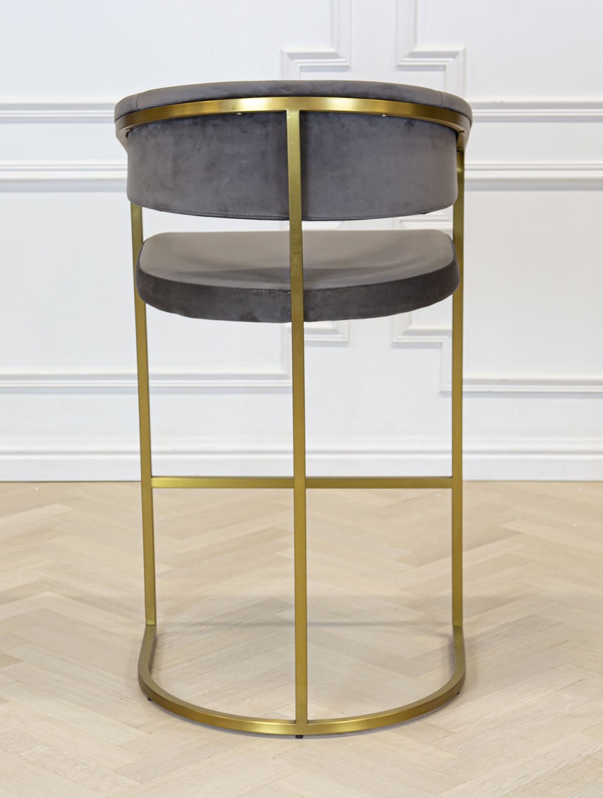 chloe-barstol-mattguld-grå-sammet