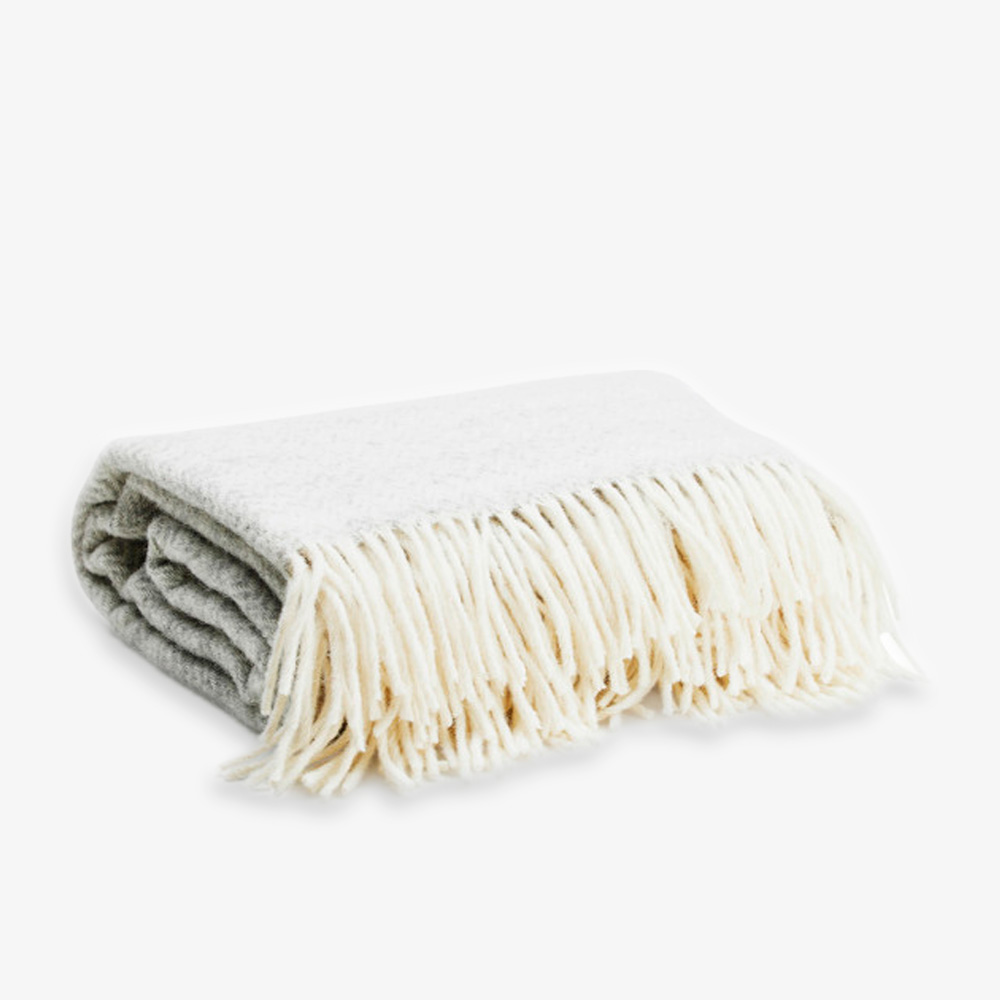 Ullpläd från Ylleverket. Fiskben, Ljusgrå - 2