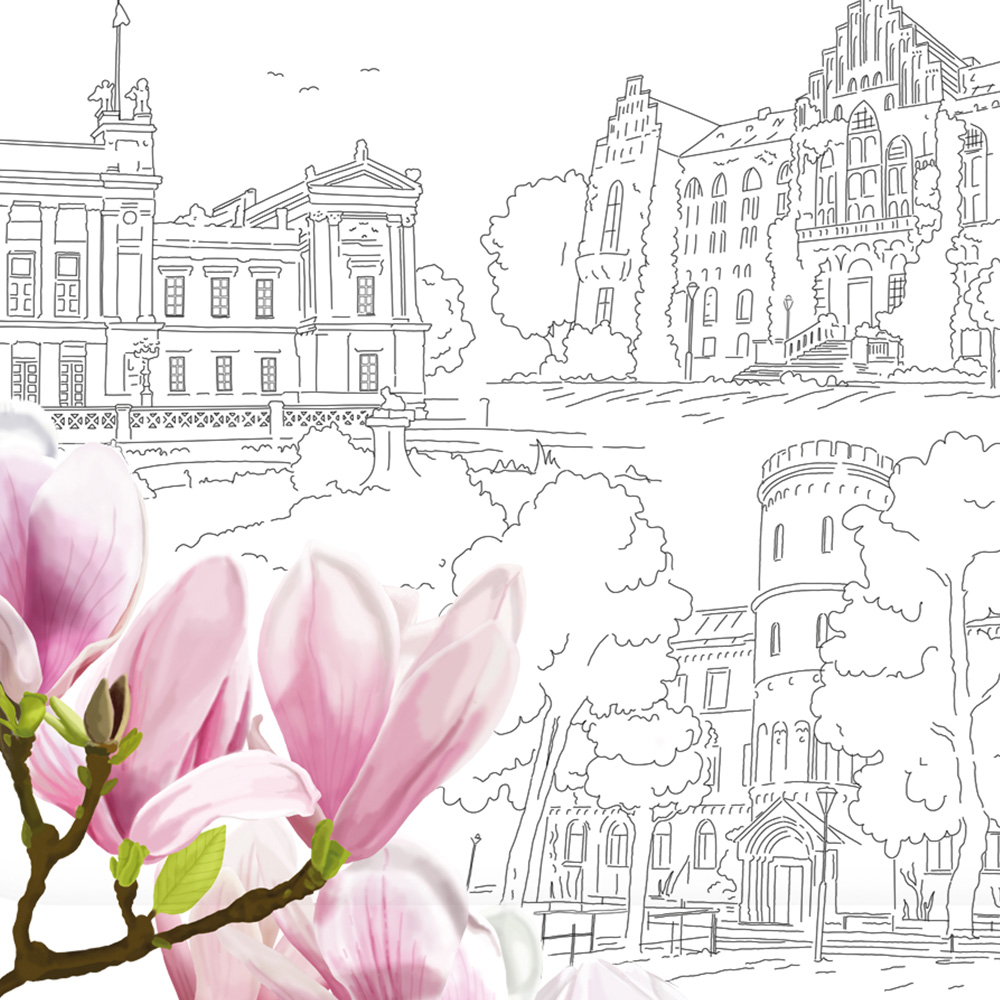 Magnolia tray 60x45cm - 4 different prints - 3
