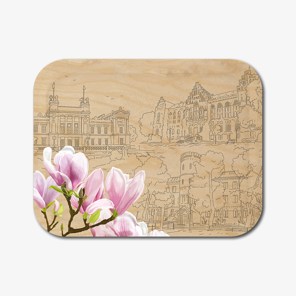 Magnoliabricka 36x28cm - 4 olika tryck - 4