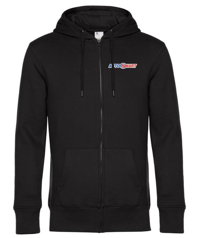 Hoodie dragkedja bröst+rygg 3-färg