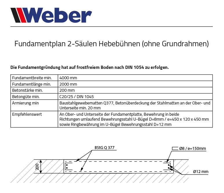 2-Pelarlyft Weber Expert Series SJC-10XL-3.8M Fundamentsfri - 4