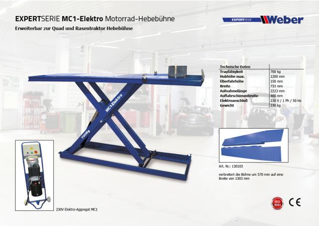Motorcykellyft Weber Expert Series MC1-Elektro - 2