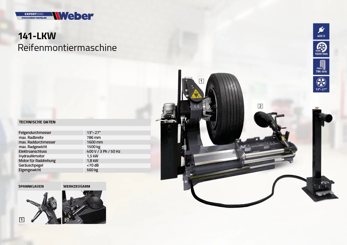 Lastbil däckmonteringsmaskin Weber Expert Series 141 - 5