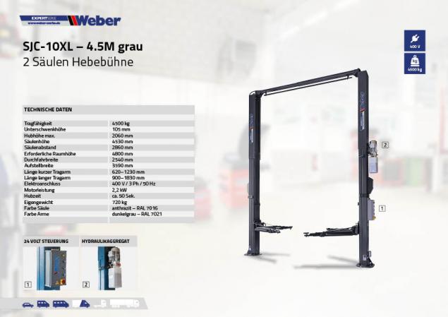 2-Pelarlyft Weber Expert Series SJC-10XL-4.5M Fundamentsfri - 4