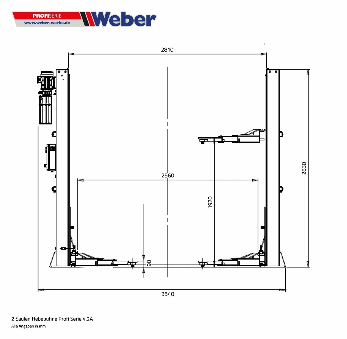 2-Pelarlyft Weber Profi Serie 4.2A - 6