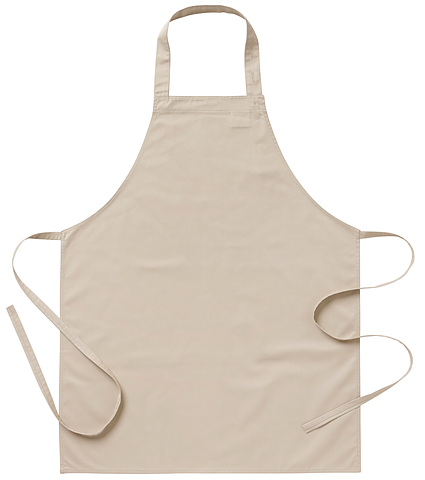 Bröstlappsförkläde utan ficka - Sand