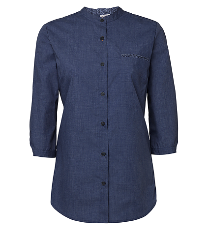 Skjortblus Dam - Mörkblå