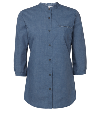 Skjortblus Dam - Denimblå