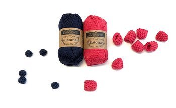 Mönster med garn till blåbär & hallon