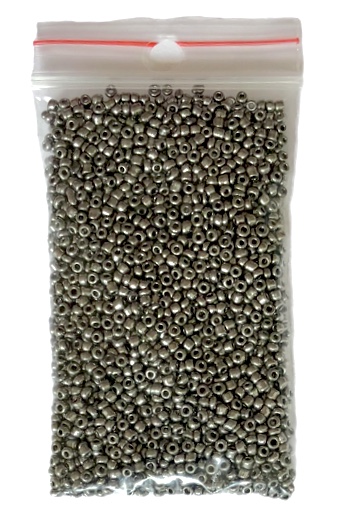 Runda glaspärlor 15/0 Svart/Silver  15g