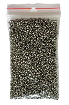 Runda glaspärlor 15/0 Svart/Silver  15g