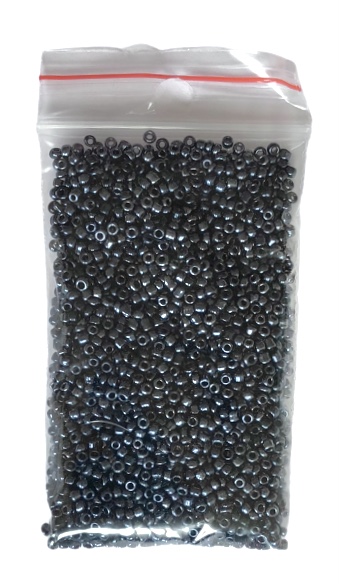 Runda glaspärlor 15/0 Mörkblå/Metall 15g
