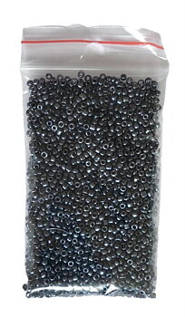 Runda glaspärlor 15/0 Mörkblå/Metall 15g